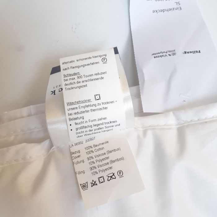 Viscose Sommerdecke BAMBOO LIGHT HL mit Karosteppung von Billerbeck