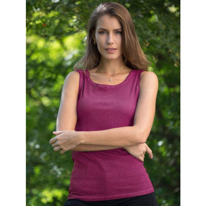100% Bio Baumwolle Camisole Top ACQUA S/M Pflanzenfarbe von Madiva Ecofuture®