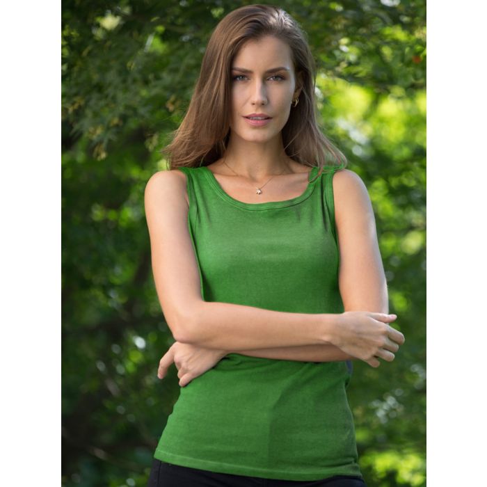 100% Bio Baumwolle Camisole Top ACQUA S/M Pflanzenfarbe von Madiva Ecofuture®