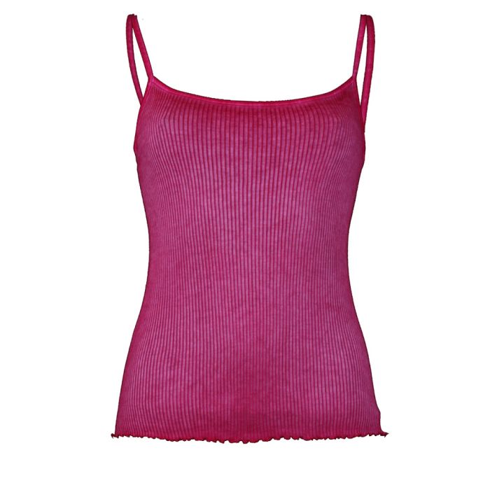 100% Bio Baumwolle Träger-Top ARIA S/S gerippt Pflanzenfarbe von Madiva Ecofuture®