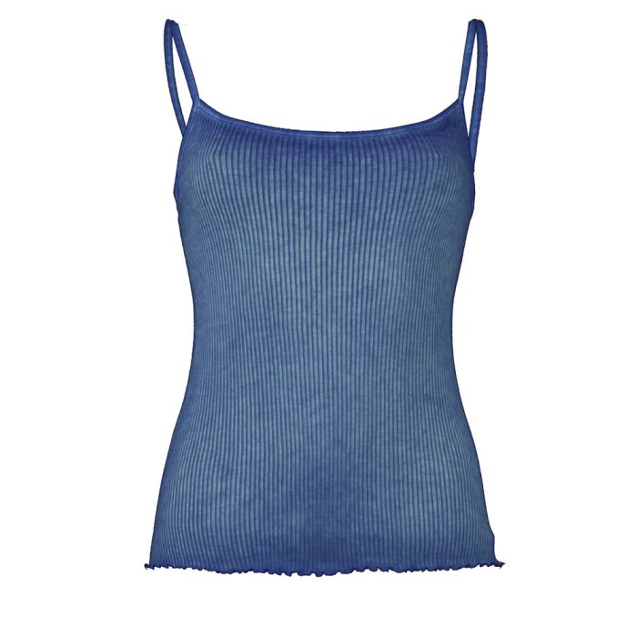 100% Bio Baumwolle Träger-Top ARIA S/S gerippt Pflanzenfarbe von Madiva Ecofuture®