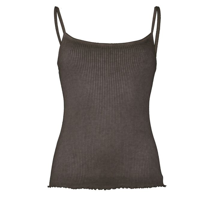 100% Bio Baumwolle Träger-Top ARIA S/S gerippt Pflanzenfarbe von Madiva Ecofuture®