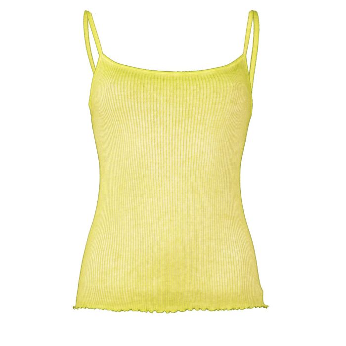 100% Bio Baumwolle Träger-Top ARIA S/S gerippt Pflanzenfarbe von Madiva Ecofuture®