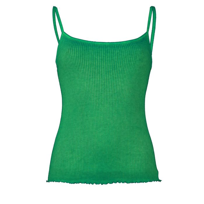 100% Bio Baumwolle Träger-Top ARIA S/S gerippt Pflanzenfarbe von Madiva Ecofuture®