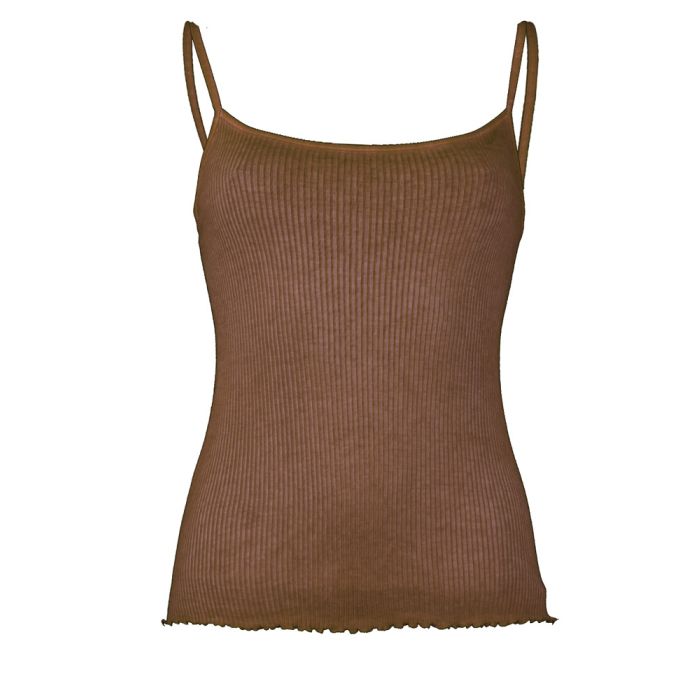 100% Bio Baumwolle Träger-Top ARIA S/S gerippt Pflanzenfarbe von Madiva Ecofuture®