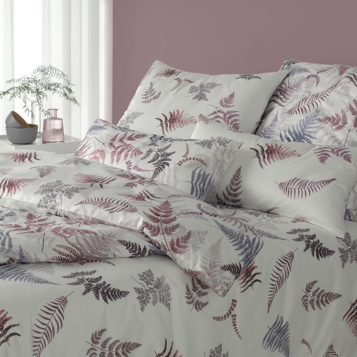 100% Bio-Baumwolle Bettwäsche FARN mauve-bordeaux von Elegante GOTS