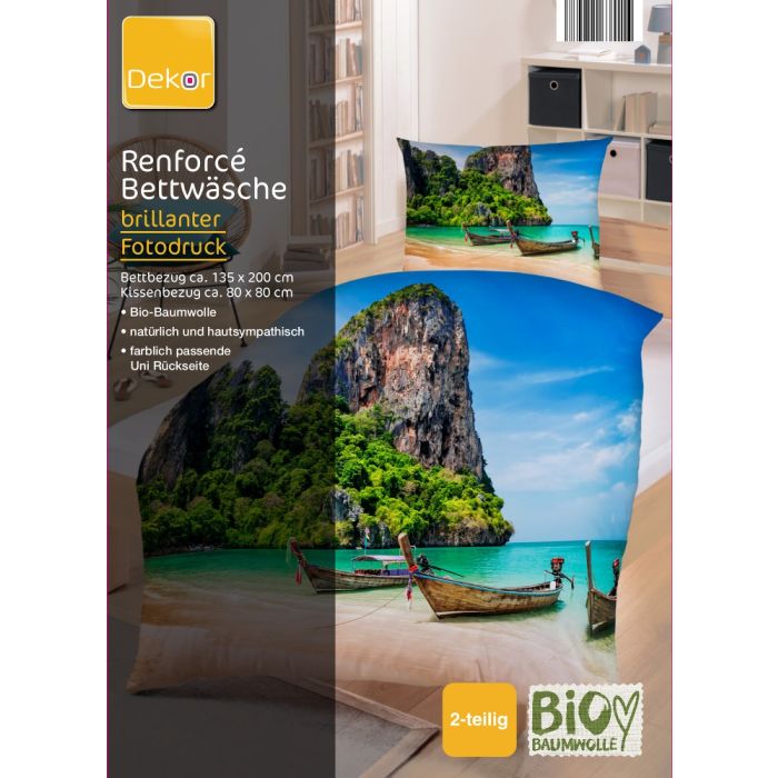 100% Bio-Baumwolle Foto Bettwäsche 2 tlg. Renforce von Dekor GOTS