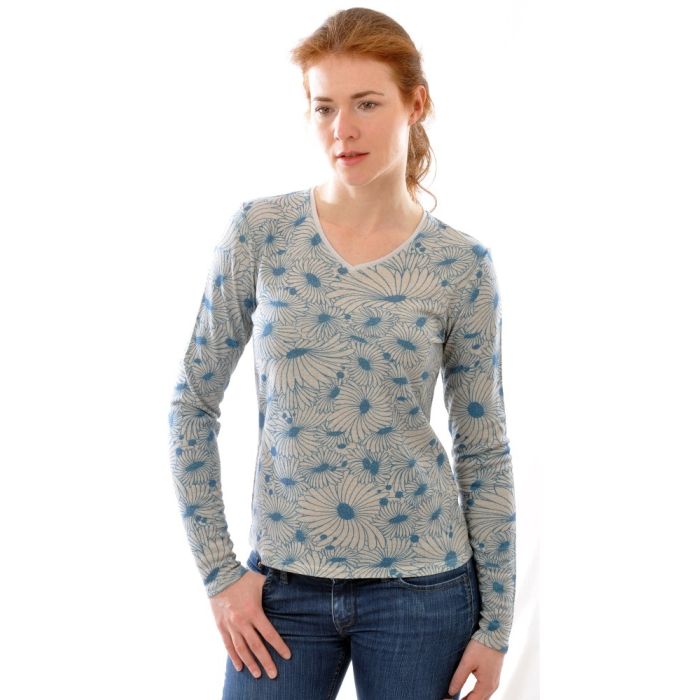 100% Bouretteseide LANGARM SHIRT bedruckt von Alkena