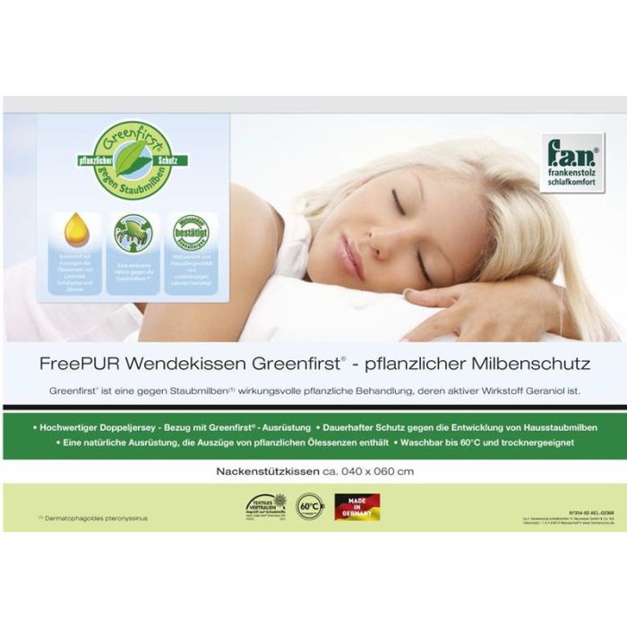 f.a.n. FreePUR Wende-Nackenkissen GREENFIRST 40x60 cm