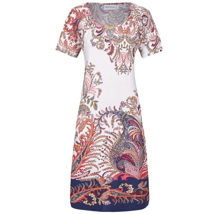 Viskose Sommer Kleid mit Schmuckelement von Ringella