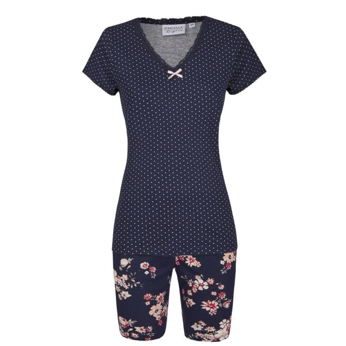 Modal Sommer Pyjama Mustermix blau-rosa von Ringella