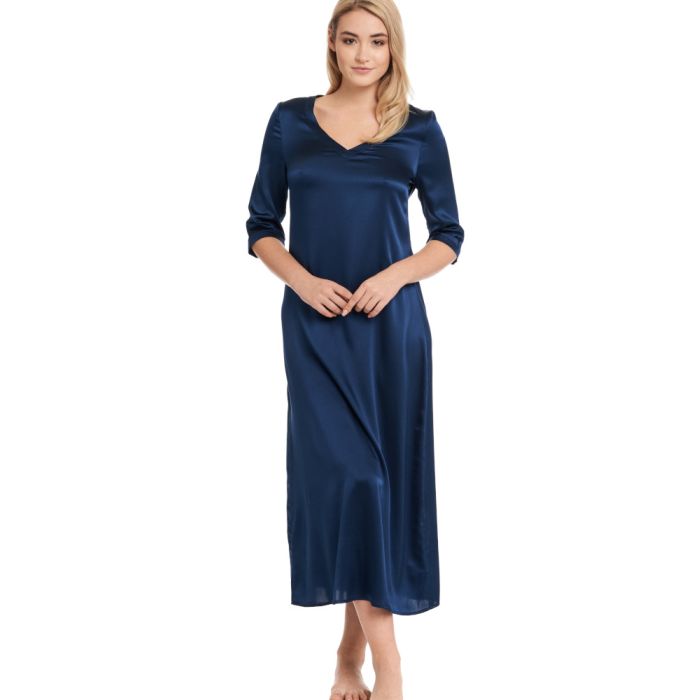 Seide Langarm Nachtkleid SEDUZIONE DI SETA von Gattina