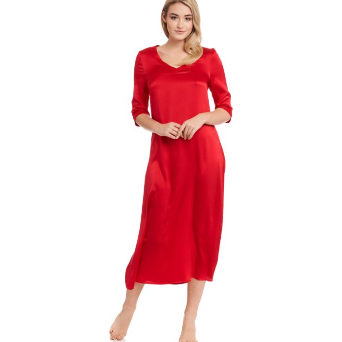 Seide Langarm Nachtkleid SEDUZIONE DI SETA von Gattina