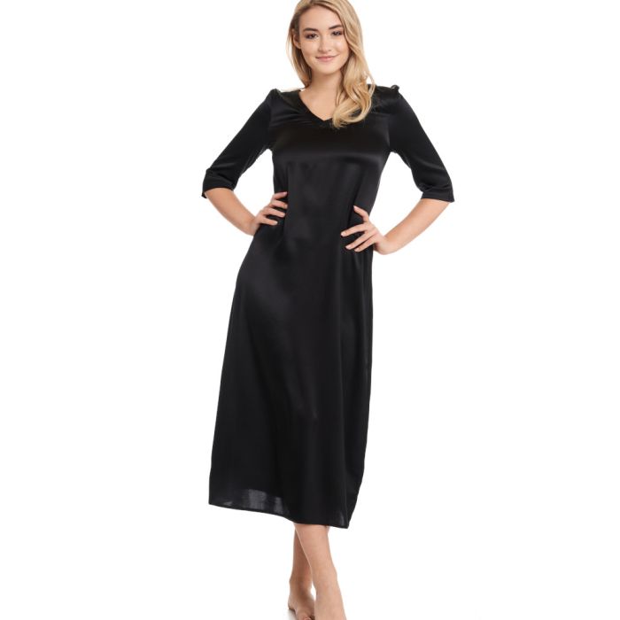 Seide Langarm Nachtkleid SEDUZIONE DI SETA von Gattina