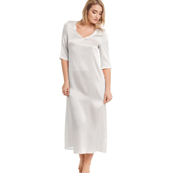 Seide Langarm Nachtkleid SEDUZIONE DI SETA von Gattina