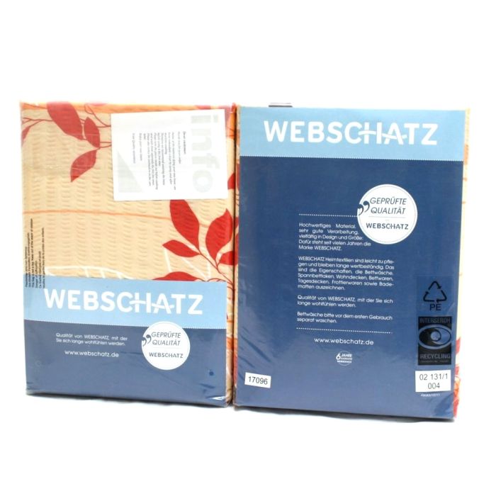 Microfaser Seersucker Bettwäsche BEIGE BLÄTTER von Webschatz