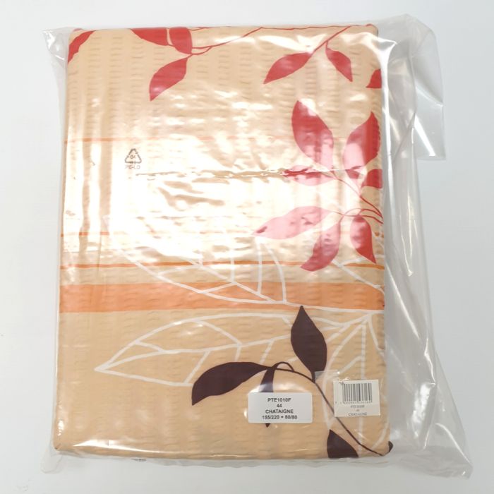 Microfaser Seersucker Bettwäsche BEIGE BLÄTTER von Webschatz