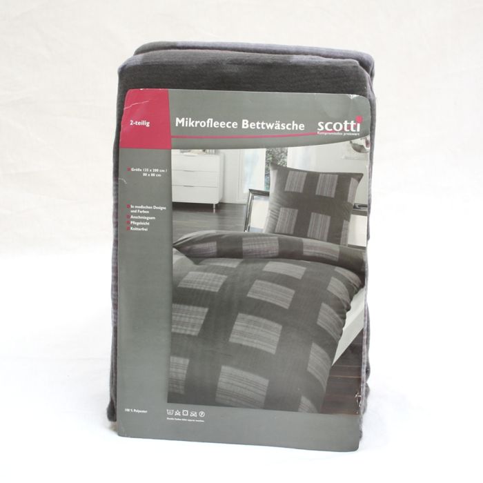 Warme Microfaser Fleece Bettwäsche GRAU LILA von Scotti