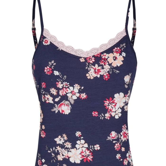 Modal Sommer Nachthemd Blumenmuster blau-rosa von Ringella