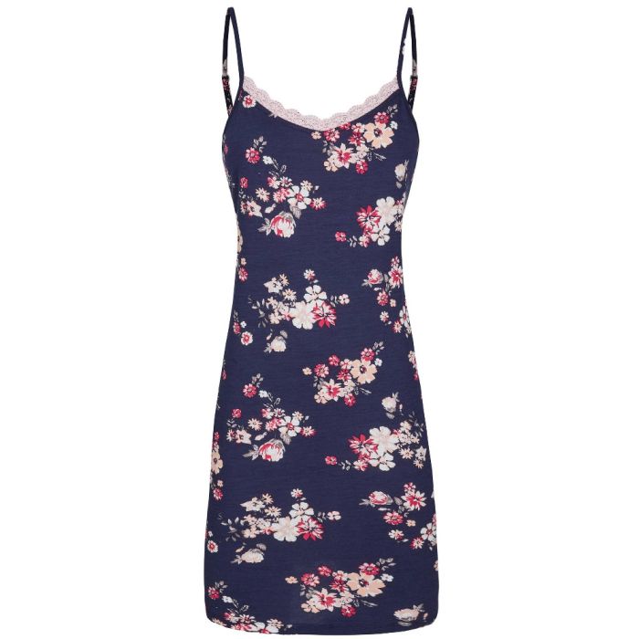 Modal Sommer Nachthemd Blumenmuster blau-rosa von Ringella