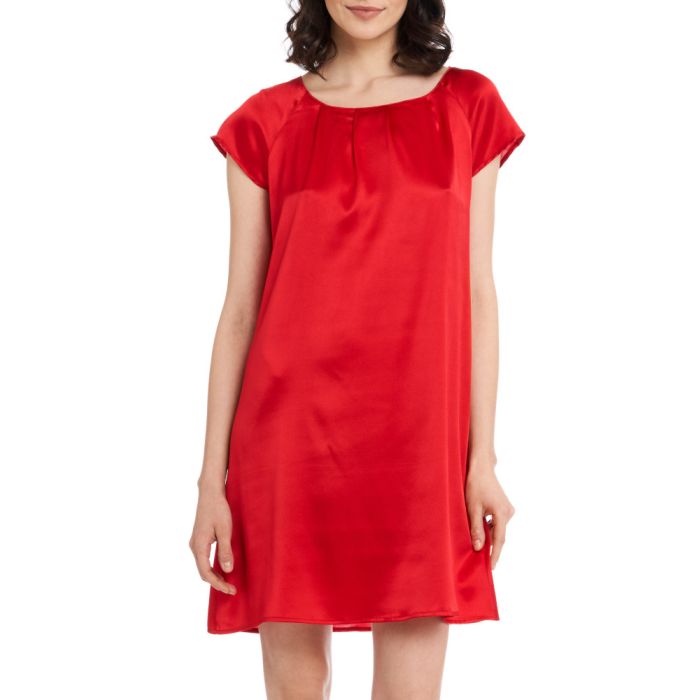 Seide Kurzarm Nachtkleid SEDUZIONE DI SETA von Gattina
