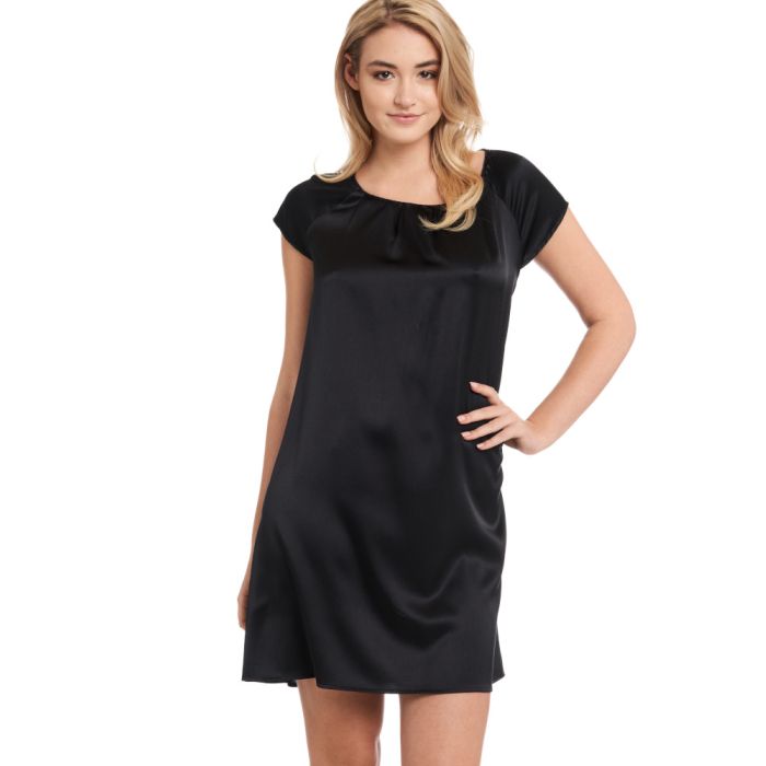 Seide Kurzarm Nachtkleid SEDUZIONE DI SETA von Gattina