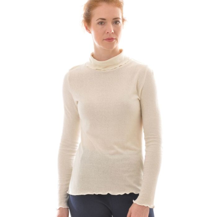 100% Bio Bouretteseide ROLLKRAGEN SHIRT von Alkena