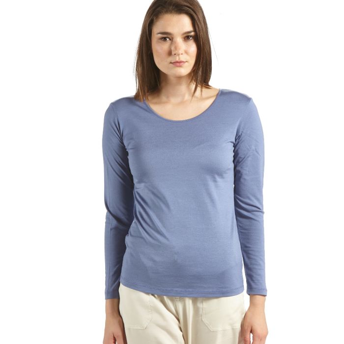 Seide mit Bio-Baumwolle kbA LANGARM SHIRT Basic von Kokon Zwo