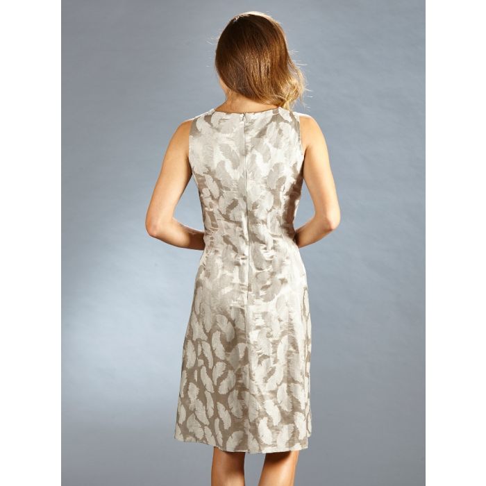 Leinen-Seide KLEID taupe von Kokon Zwo