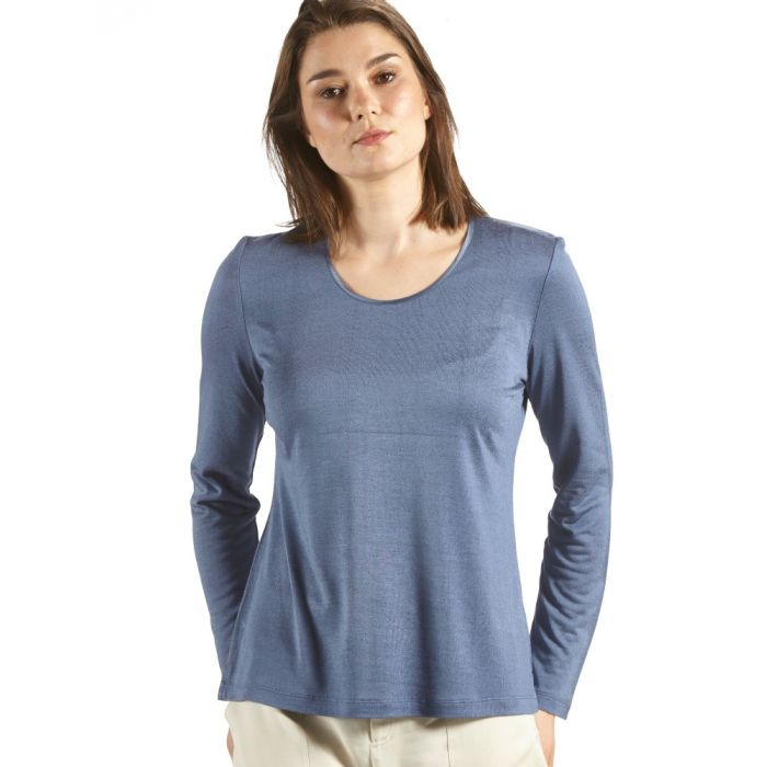 Seide mit Leinen Langarm Shirt CINDA No. 2 von Kokon Zwo