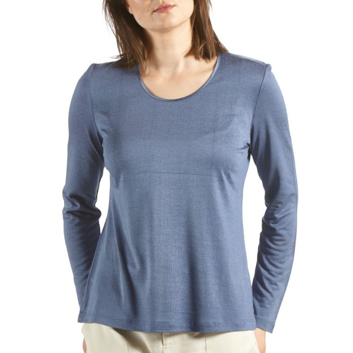 Seide mit Leinen Langarm Shirt CINDA No. 2 von Kokon Zwo