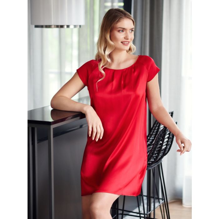 Seide Kurzarm Nachtkleid SEDUZIONE DI SETA von Gattina