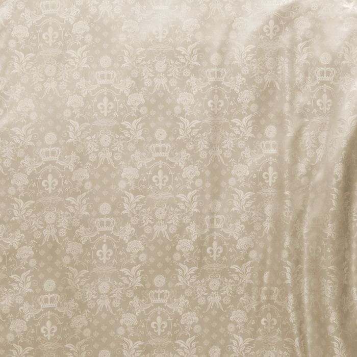 Seidenbettwäsche KRÖNUNG CHAMPAGNER Blumen-Jacquard
