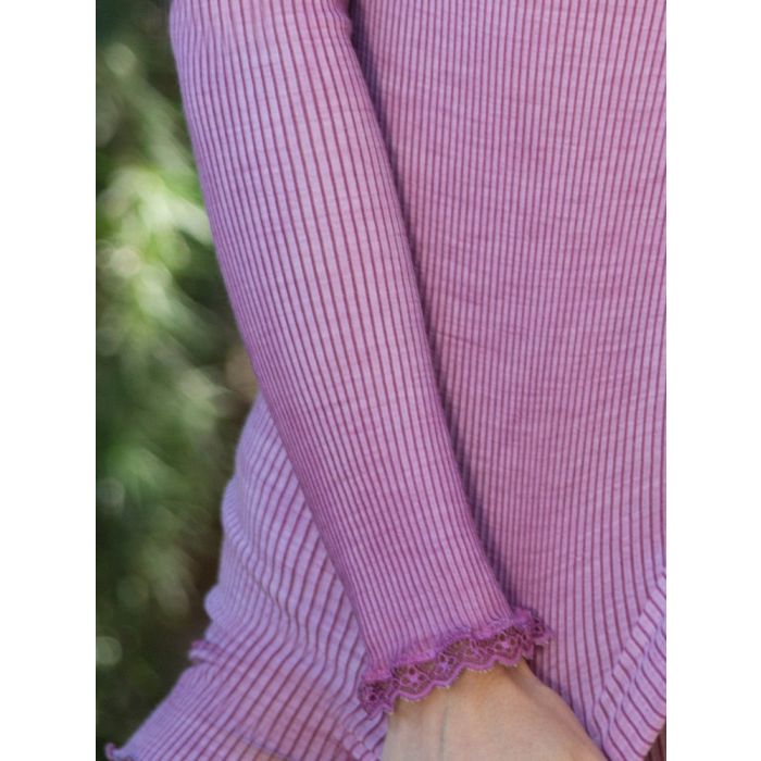 Wolle-Seide Langarm Shirt BREEZE M/L gerippt von Madiva Ecofuture®
