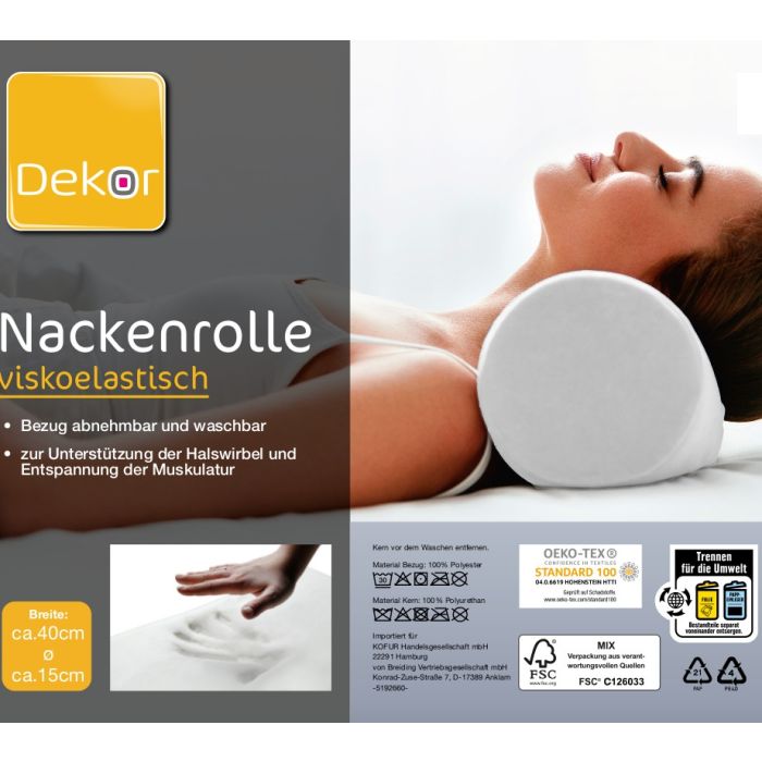 Visco-elastische NACKENROLLE 40x15 cm von Dekor
