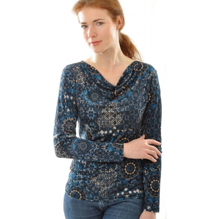 100% Bio Seide WASSERFALL SHIRT bedruckt von Alkena