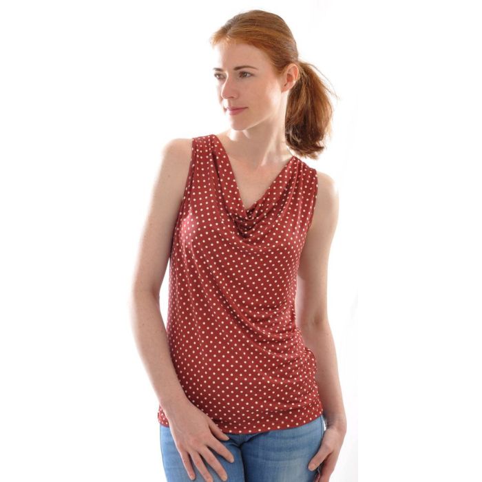 100% Bio-Seide WASSERFALL TOP rot Interlock von Alkena