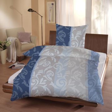 100% Bio-Baumwolle Bettwäsche Blau-Grau 2 tlg. Renforce von Dekor GOTS