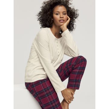 Bio Baumwolle Flanell Pyjama Hose LOUNGE ME COTTON kariert von Triumph