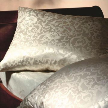 Seidenbettwäsche KATHARINA CHAMPAGNER Blumen-Jacquard