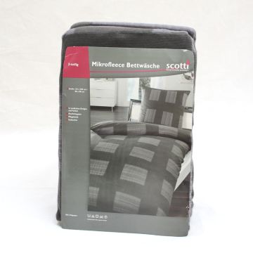 Warme Microfaser Fleece Bettwäsche GRAU LILA von Scotti