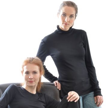 85% Seide 15% Kaschmir ROLLKRAGEN-SHIRT von Alkena