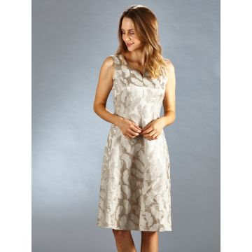 Leinen-Seide KLEID taupe von Kokon Zwo
