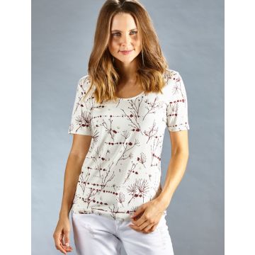 Seide mit Bio-Baumwolle T-SHIRT Mondkoralle bordeaux von Kokon Zwo